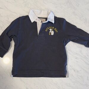 Crewcuts Grey Polo with White Collar and Yellow Accent